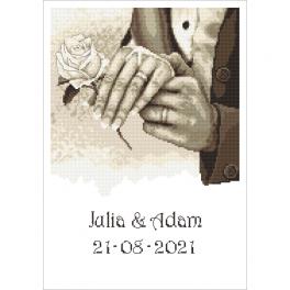 S 10340 Cross stitch pattern for smartphone - Wedding memory - Hands