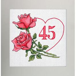 S 10341 Cross stitch pattern for smartphone - Birthday card - Heart with roses