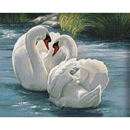 ZTDE 7132 Diamond painting kit - Loving swan couple