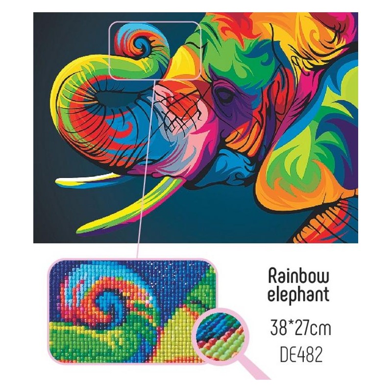 Diamond painting kit - Rainbow elephant - Coricamo