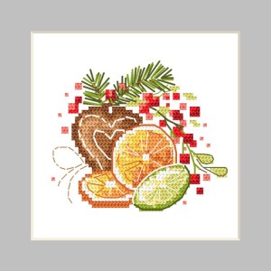 S 10484 Grille de point de croix pour smartphone - Carte postale au parfum de Noël