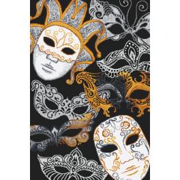 W 10693 Cross stitch pattern PDF - Venetian masks