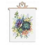 ZN 10482 Cross stitch kit with tapestry - Composition with succulents