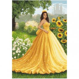 ZI 10695 Cross stitch kit with mouline and beads - Sunny lady