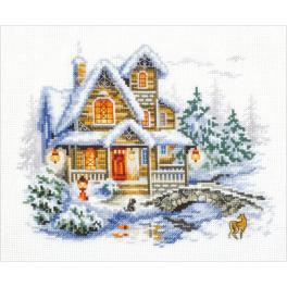 MN 110-042 Cross stitch kit - Winter cottage