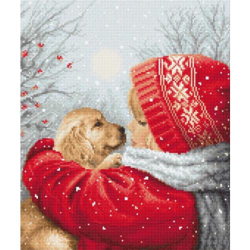 LETI L8019 Cross stitch kit - Winter hugs LETI L8019 Cross stitch kit - Winter hugs