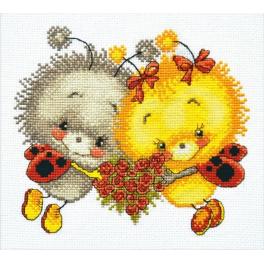 OV 734 Cross stitch kit - Ladybirds in love