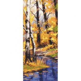 ZN 10488 Cross stitch kit with tapestry - Autumn birches
