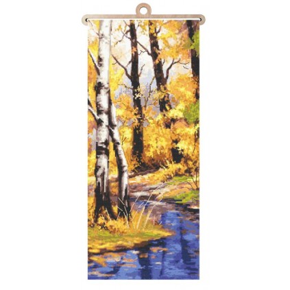 S 10488 Padrão de ponto cruzado para um telefone - Birches de outono