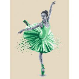 ZI 10346 Cross stitch kit with mouline and beads - Ballet dancer - Movement finesse