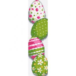 W 10702 Cross stitch pattern PDF - Bookmark with Easter eggs