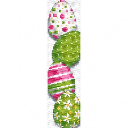 ZU 10702 Cross Stitch Kit - Bokmärke med påskägg