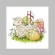 Cross stitch pattern for smartphone - Postcard - Lamb with Easter eggs