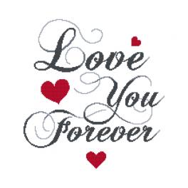 W 10696 Cross stitch pattern PDF - Love you forever