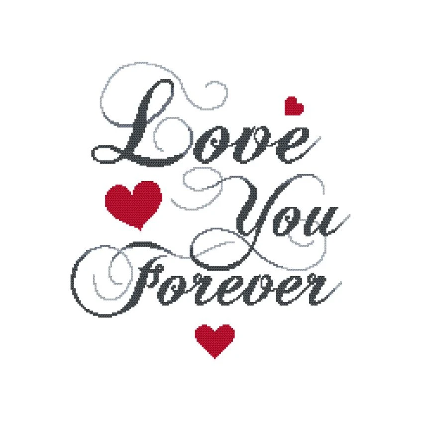 Cross stitch pattern for smartphone - Love you forever