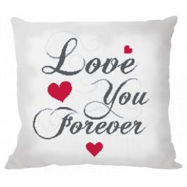 W 10696-01 Cross stitch pattern PDF - Cushion - Love you forever