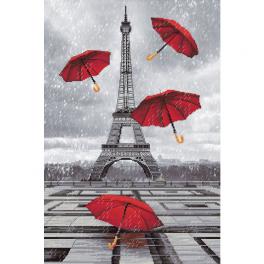NCP 2286 Cross stitch kit with printed background - And it rains in Paris!