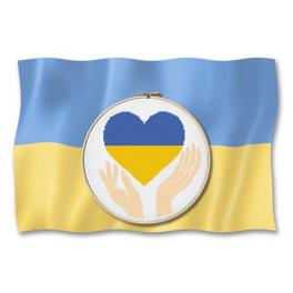 S 10356 Cross stitch pattern for smartphone - Heart for Ukraine