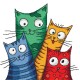 W 10704 Kryssstingmønster PDF - Crazy Cats
