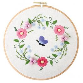 FLAT CX0083 Flat stitch kit - Flowers with a butterfly