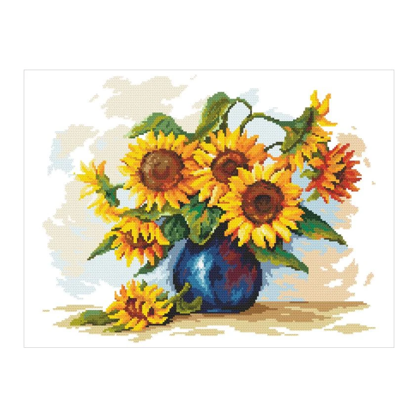 Cross stitch pattern for a phone - Pastel sunflowers