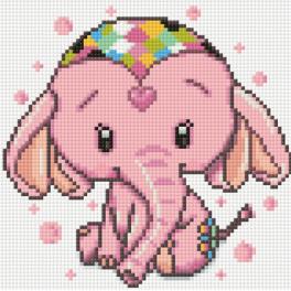 WD2480 Diamond painting kit - Pink elephant