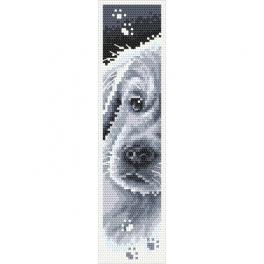 S 10364 Cross stitch pattern for smartphone - Bookmark with a puppy