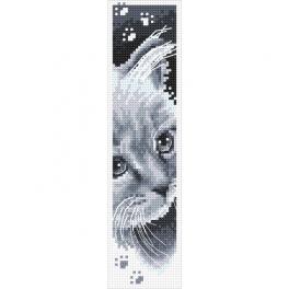 S 10363 Cross stitch pattern for smartphone - Bookmark with a kitten