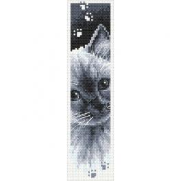 W 10365 Cross stitch pattern PDF - Bookmark with a Siamese kitten
