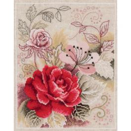 VPN-0145133 Cross stitch kit - Bouquet with rose