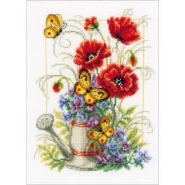 VPN-0021583 Cross stitch kit - Watering can with flowers