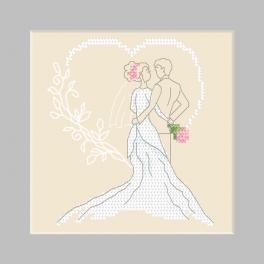 GU 10357 Printed cross stitch pattern - Postcard - Wedding couple