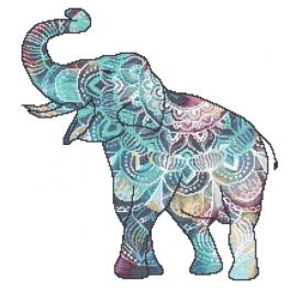W 10712 Cross stitch pattern PDF - Indian elephant of happiness