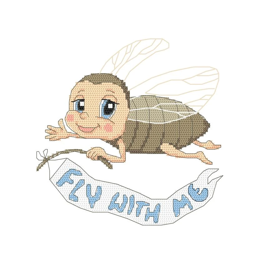 Cross stitch pattern for smartphone - Fly with me