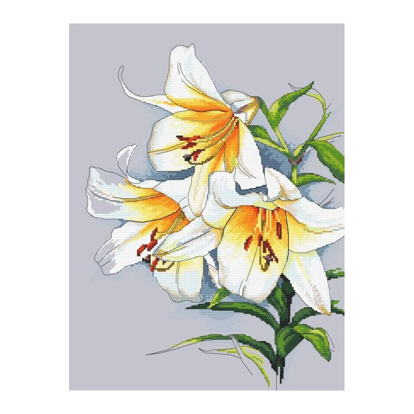 Cross stitch pattern for smartphone - Fragrant lilies