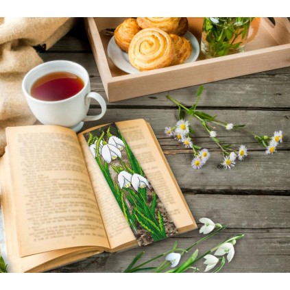 S 10710 Cross Stitch Pattern for Smartphone - Bookmark - SnowDrops