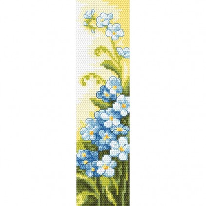 ZU 10711 Cross Stitch Kit - Bookmark - Esqueça -me -Nots
