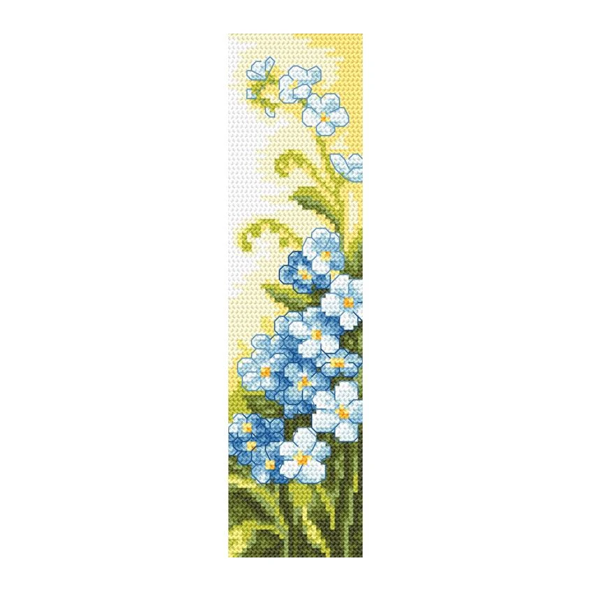 Cross stitch pattern for smartphone - Bookmark - Forget-me-nots