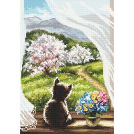 ZN 10494 Cross stitch tapestry kit - Dreamy kitten