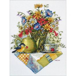 MER K-198 Cross stitch kit - Wild flower tea