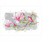 ZN 10495 Cross stitch kit with tapestry - Magnolia as the queen of spring
