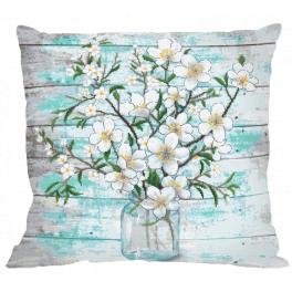 W 10714-01 Cross stitch pattern PDF - Cushion - Jasmine bouquet