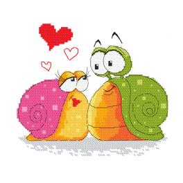 W 10503 Cross stitch pattern PDF - Snails in love