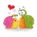 Cross stitch pattern for smartphone - Snails in love