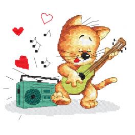 S 10501 Cross stitch pattern for smartphone - Playing kitten