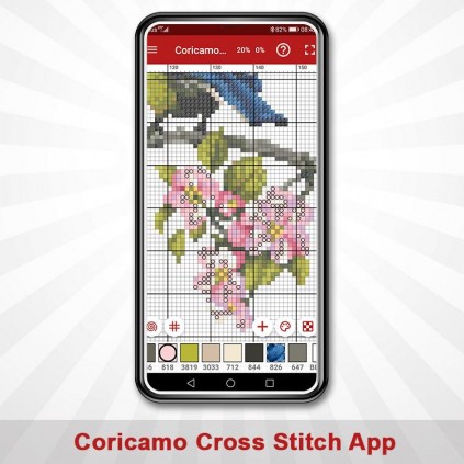 S 10373 Cross Stitch Pattern for Smartphone - Liviston Leaves