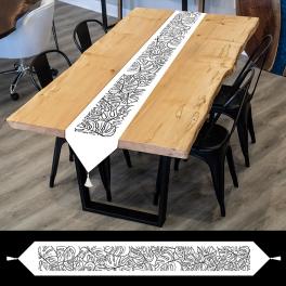 GU 10717 Printed cross stitch pattern - Table runner sash with monstera - white