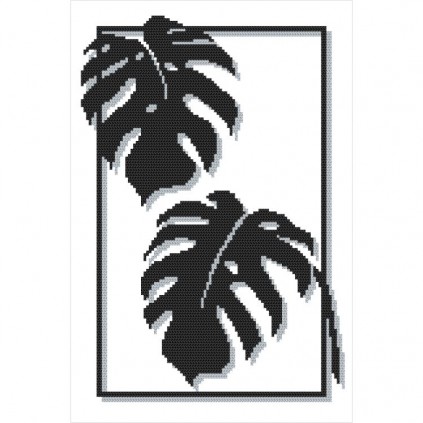 Z 10371 Kit de ponto cruz - folhas de monstera