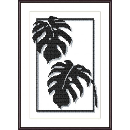 Z 10371 Kit de ponto cruz - folhas de monstera