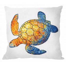 ZU 10719-01 Cross stitch kit - Cushion - Sun-painted turtle